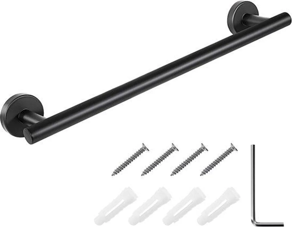 Petit porte-serviettes en acier inoxydable noir de 40 cm Modèle S1
