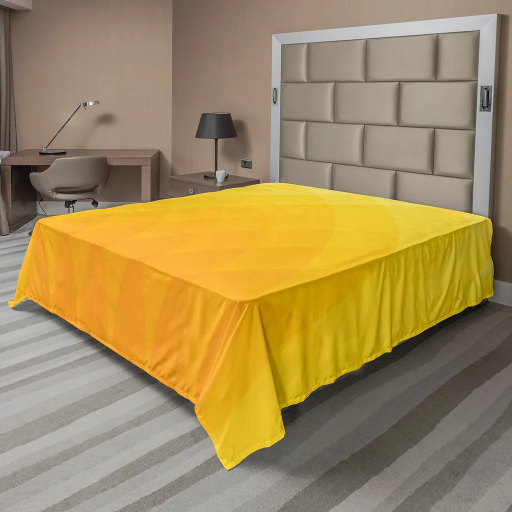 Drap plat jaune ABAKUHAUS 275 x 260 cm au motif moderne ombré orange