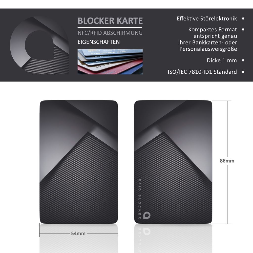 RFID Blocker Karte Geldbeutel, NFC