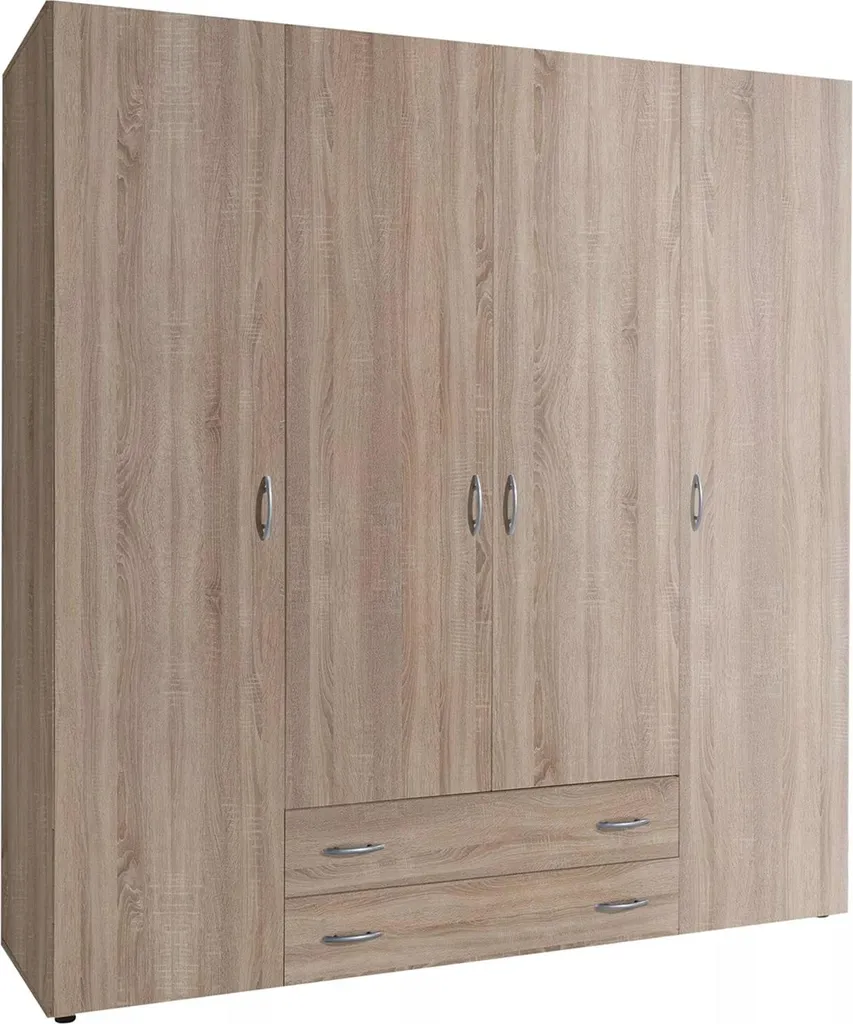 Dressing complet 160x177 cm chêne brun Vigonza pour chambre adulte