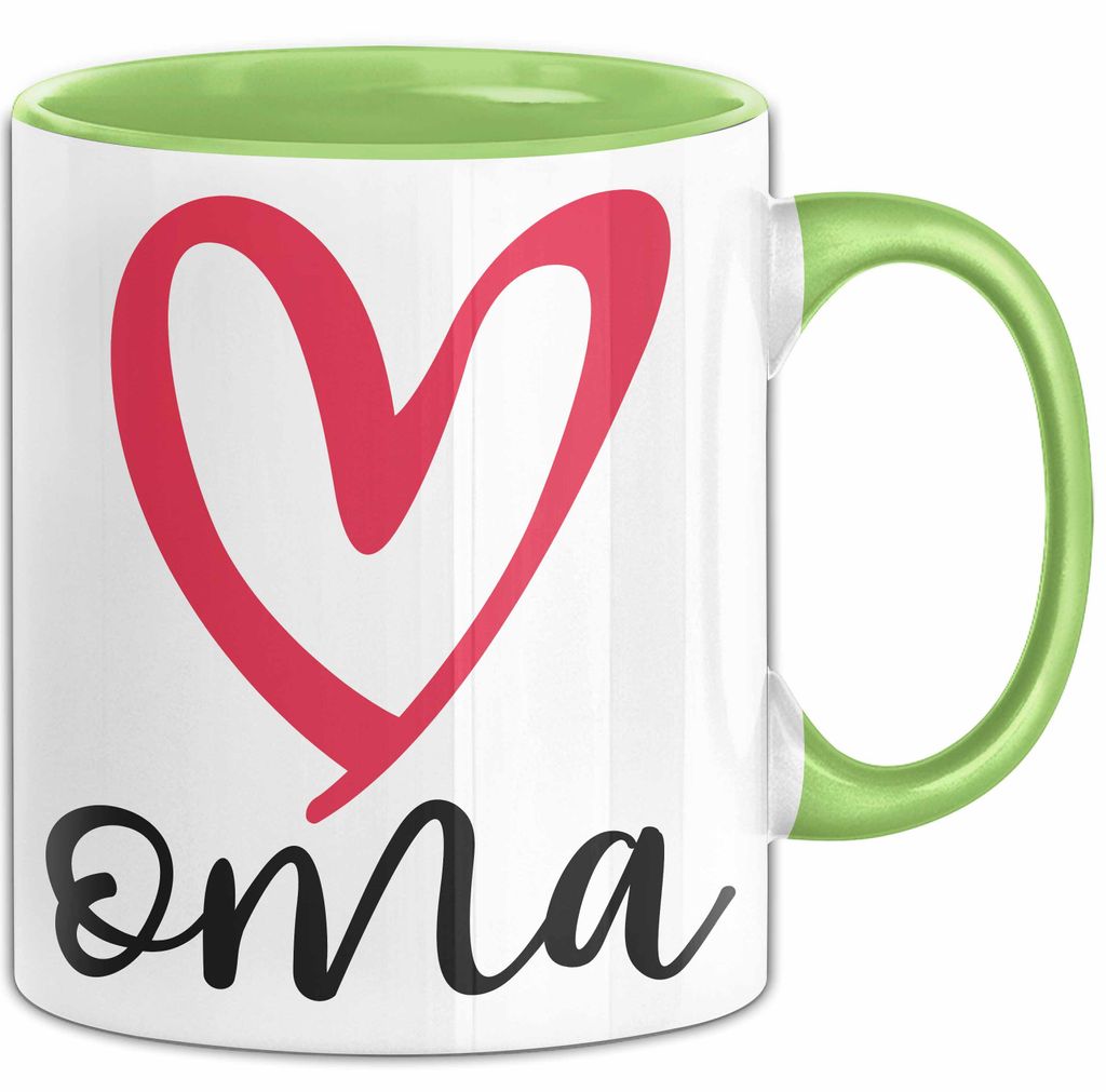 Oma Herz Tasse Geschenk Muttertag Liebevolle Spruchidee (Grün)