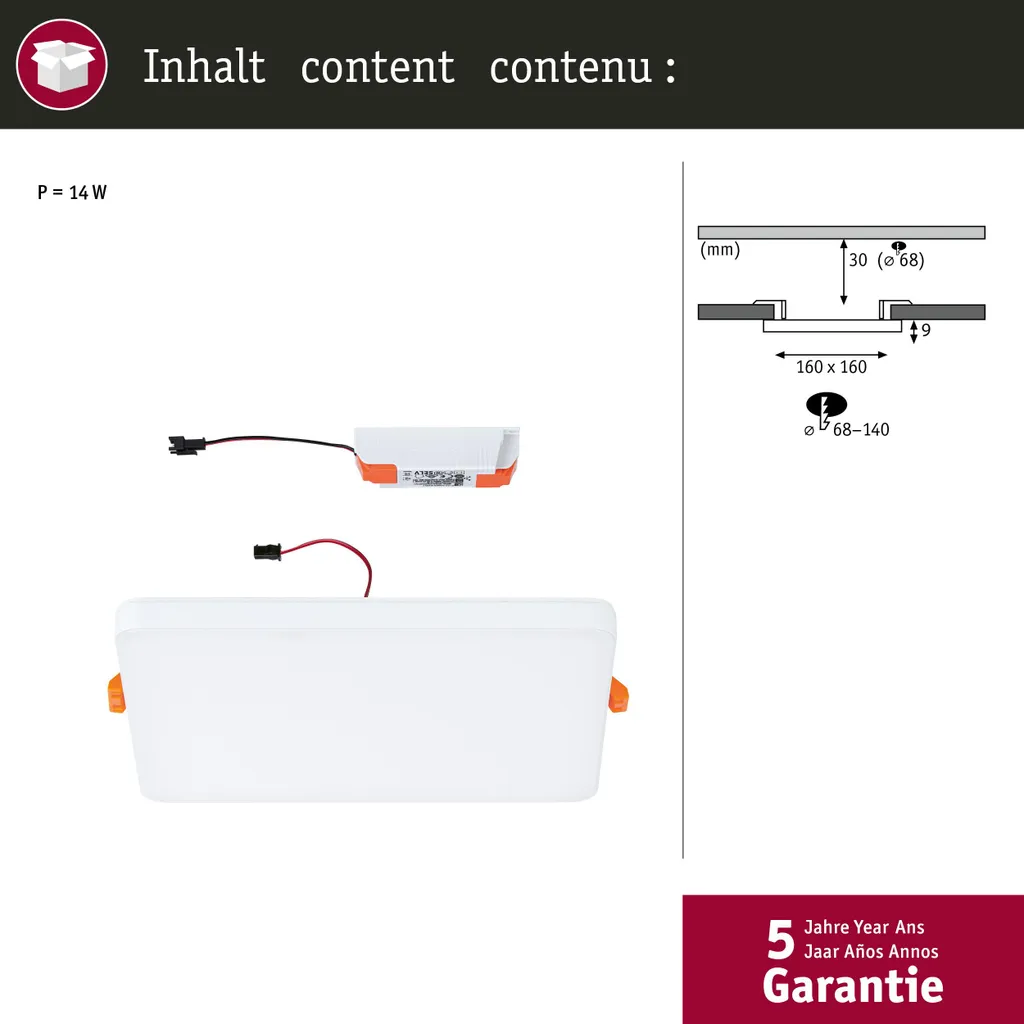 Paulmann VariFit LED pannello da incasso Veluna Edge - 4