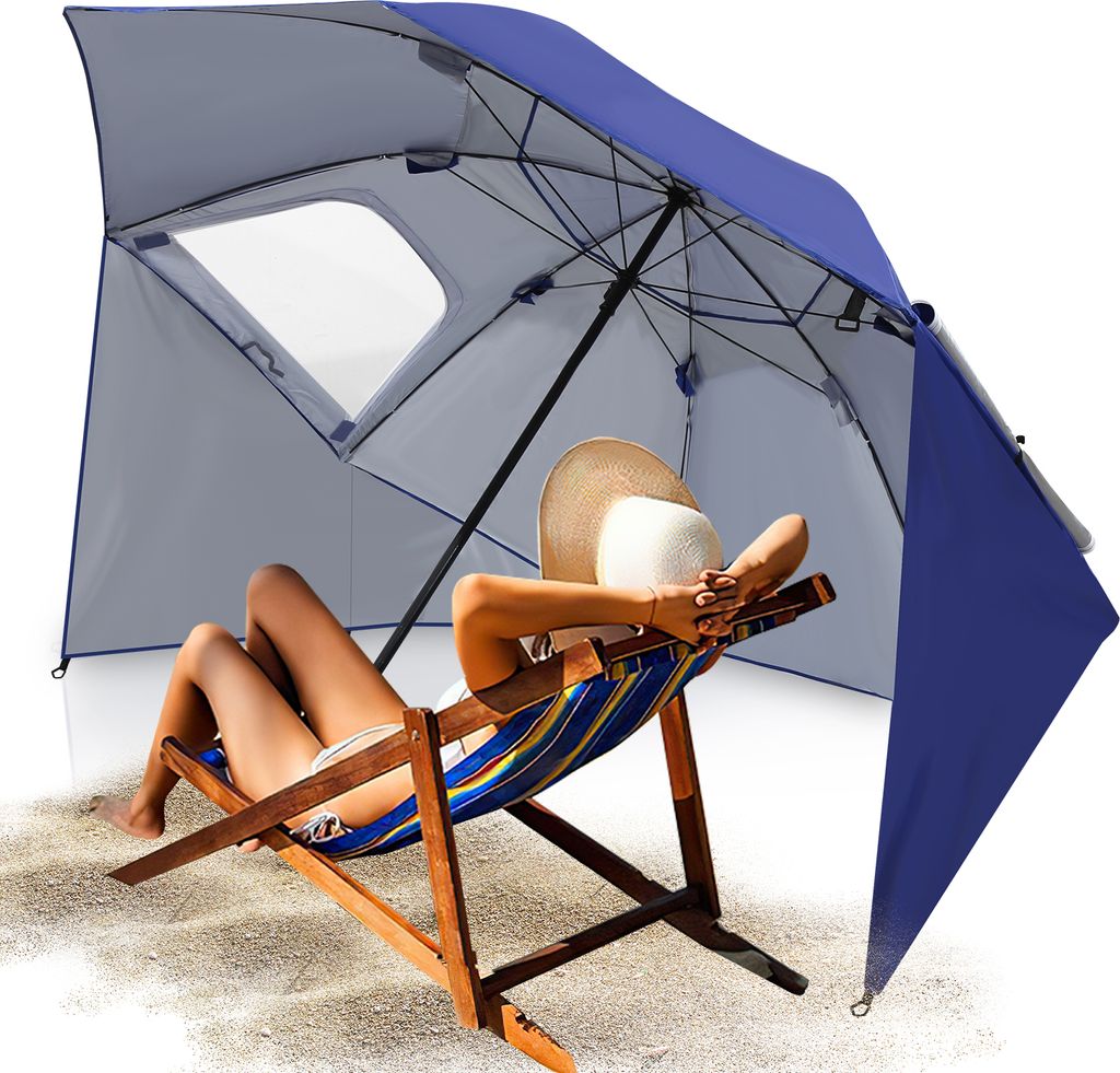Aopunly Ombrellone da spiaggia 210cm Protezione UV 50+ Immagine del prodotto 