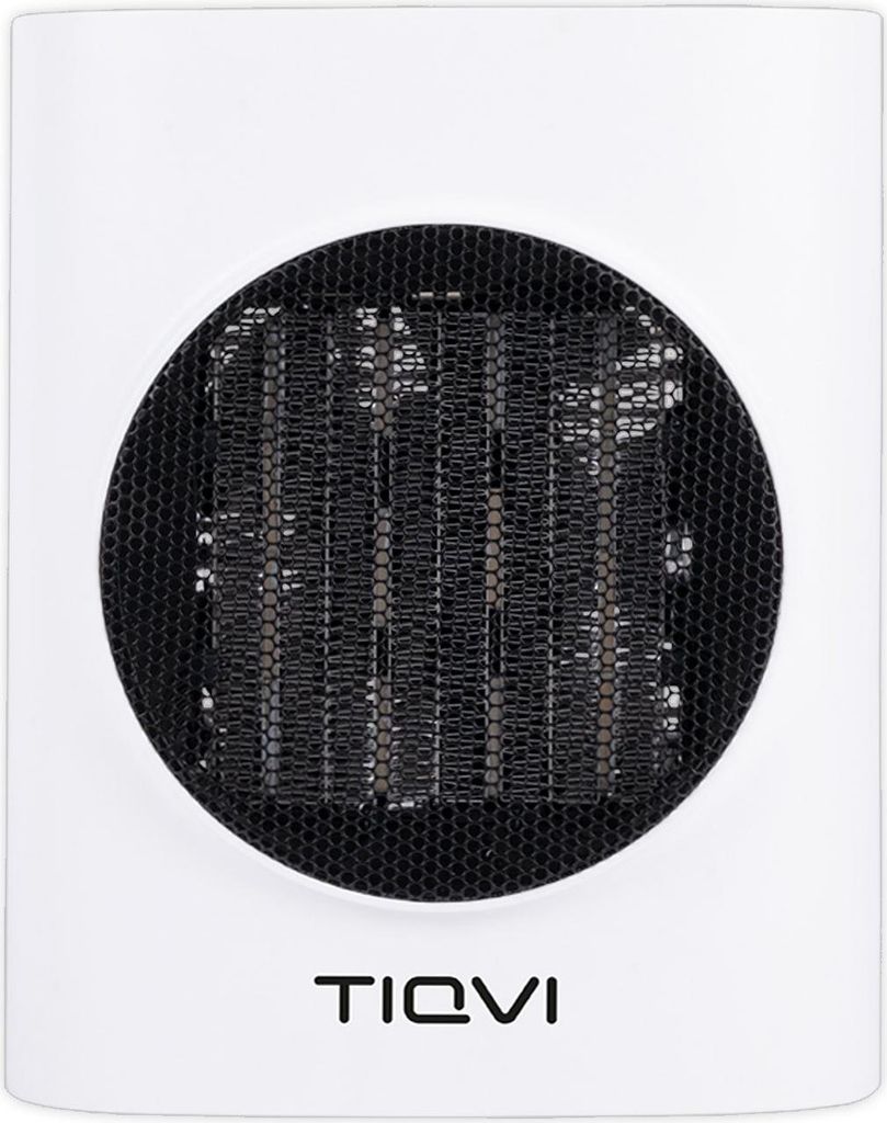 Tiqvi - PTC Elektrischer Heizlüfter Weiß, 1500W, Energiesparende Elektrische Heizung, Schnell & Sicher