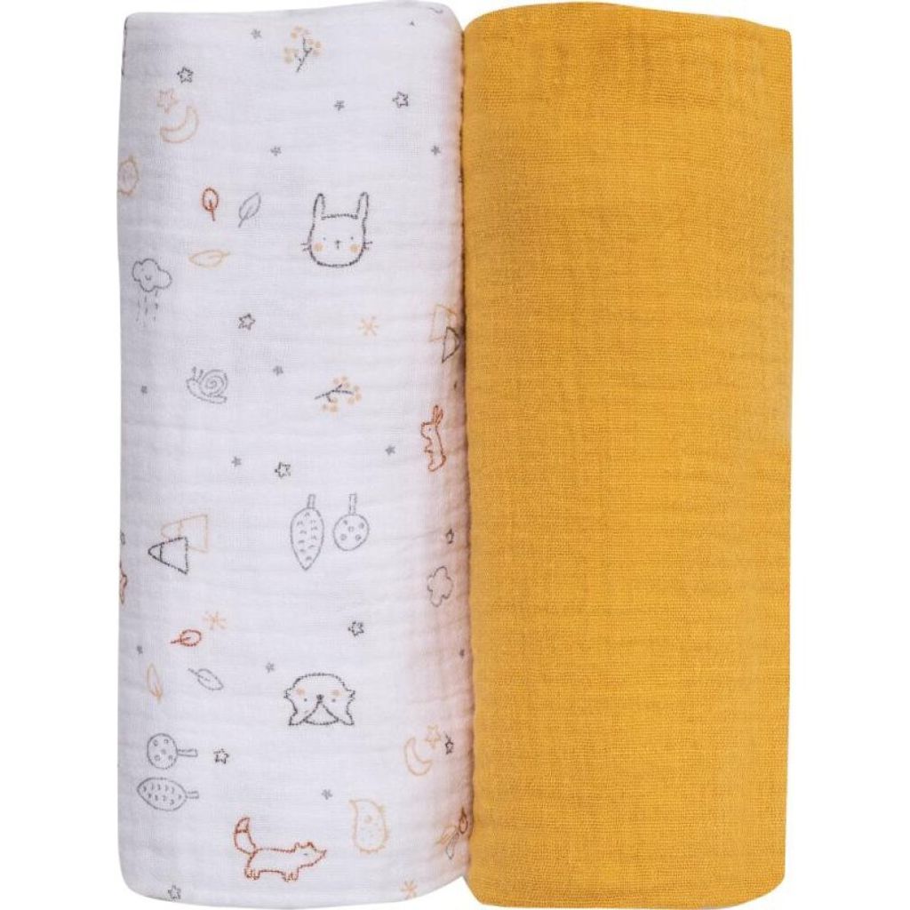 BUBABA Mullwindeln 2St. gelb