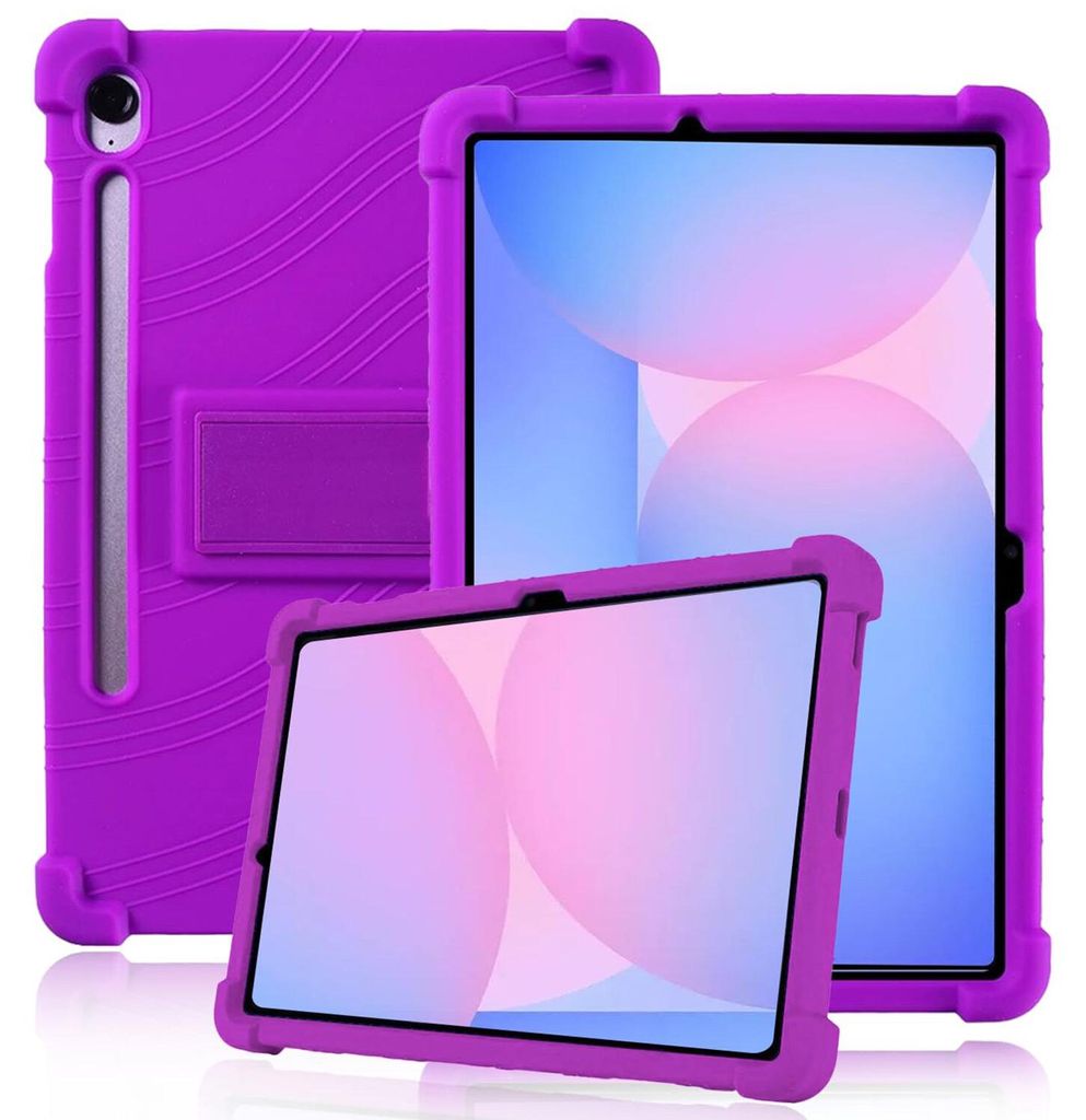 Tablet Hülle für Samsung Galaxy Tab S8 11", Stoßfeste Weiches Silikon Schutzhülle mit Standfunktion Lila