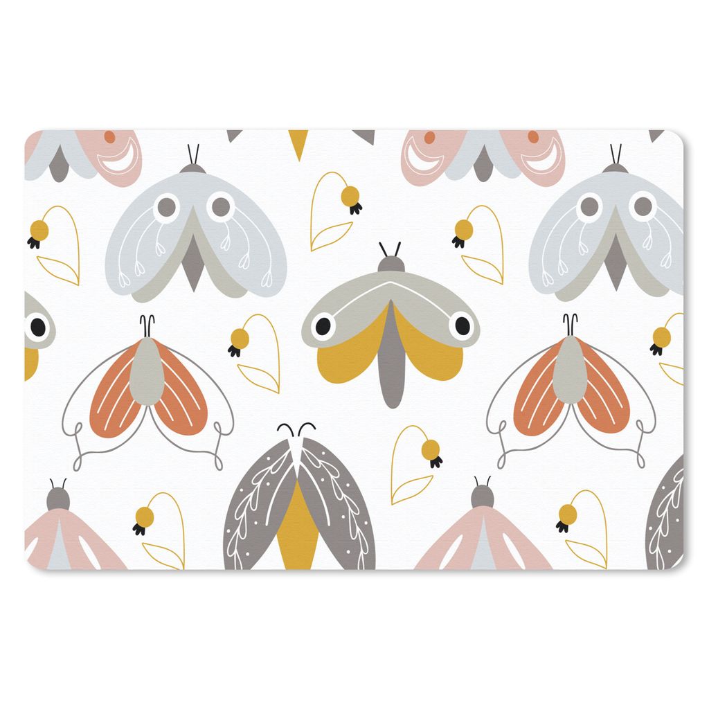 MuchoWow Mauspad Mousepad Muster - Kinder - Mädchen - Insekten 27x18 cm - Mousepads - Maus Mat - Pad - Mausunterlage - Büroartikel - Desk Matten