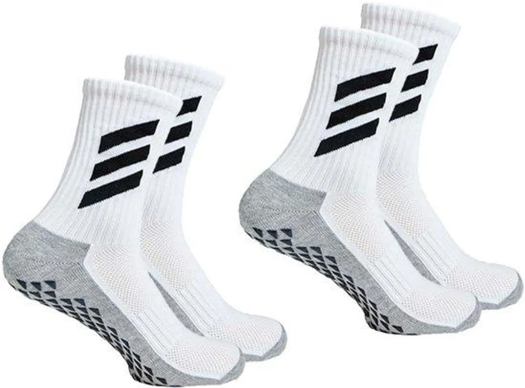 Chaussettes foot antidérapantes et élastiques en blanc - Taille M x2