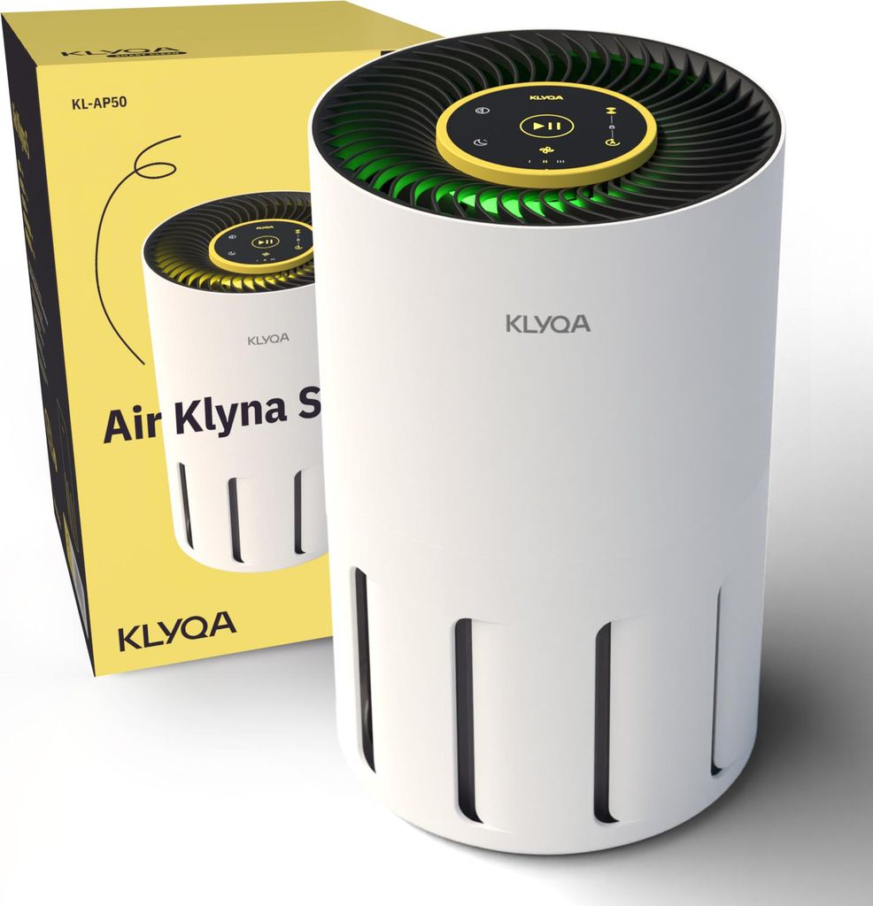 Klyqa Luftreiniger Allergiker mit HEPA-Filter. Gegen Tierhaare, Staub & Pollen. Luftfilter Smart gegen Tierhaare - Luftraum Reiniger Geräuscharm -...