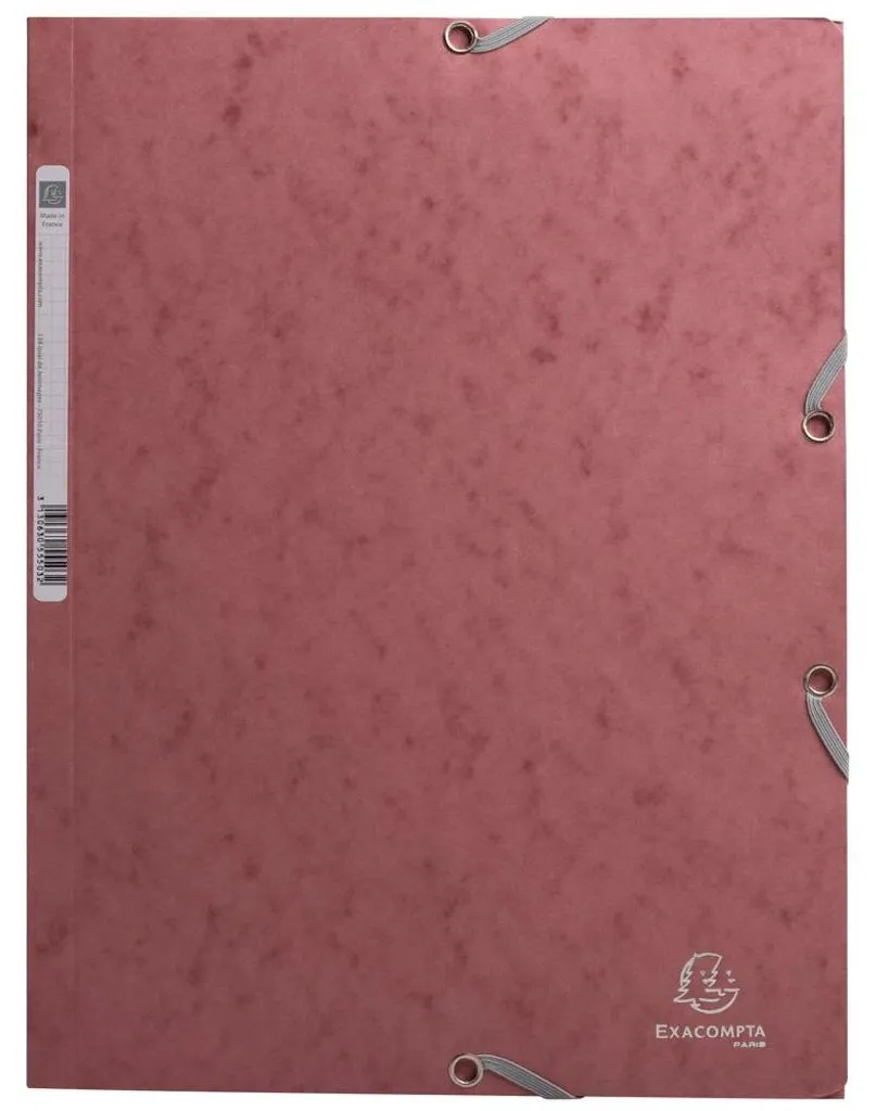 Chemise de classement A4 Exacompta Skandi vieux rose à 3 rabats