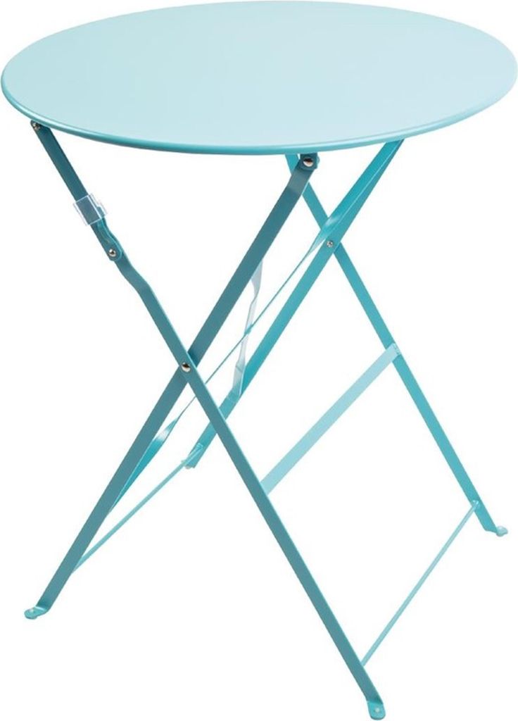 Bolero Runder Klappbarer Terrassentisch Stahl Azurblau 60Cm Produktbild 