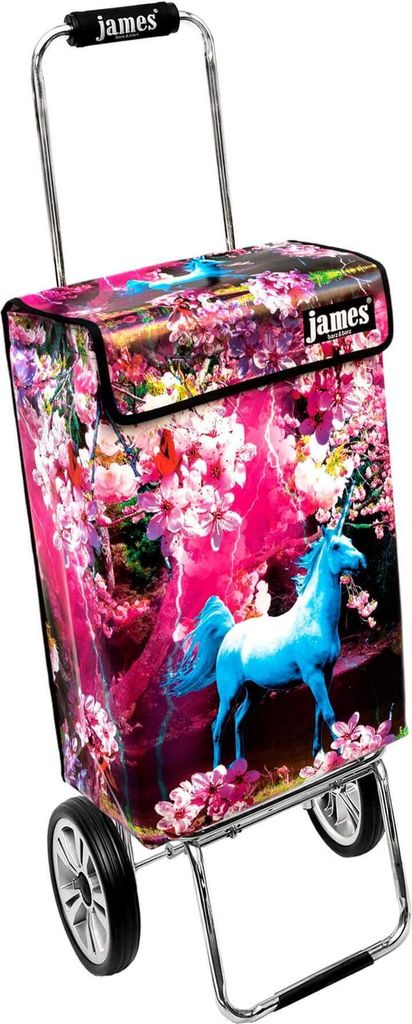 James Einkaufstrolley - CHERRYBLUE - stabiler Einkaufswagen mit individuellem Design - einfarbig: rosa in Ausführung: Chrome19