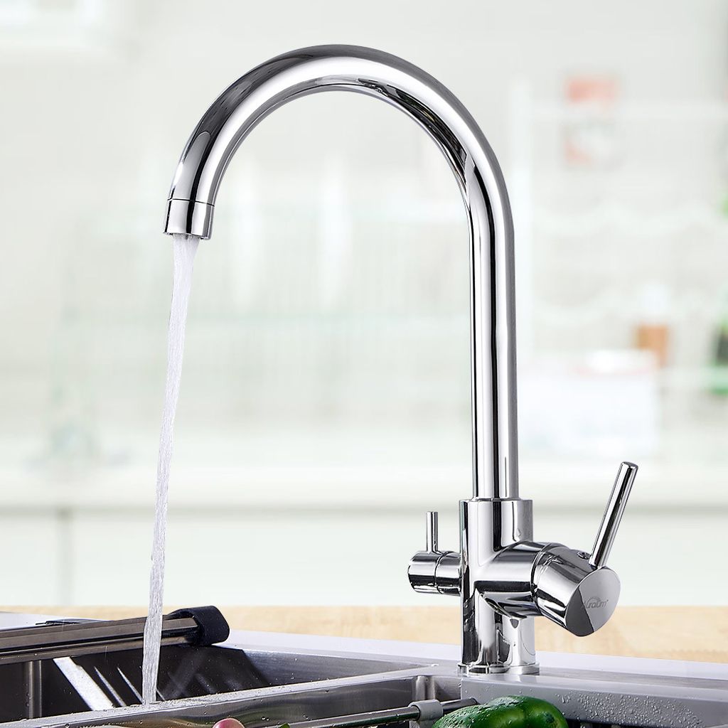 Cecipa 3-in-1 Küchenarmatur Chrom, Wasserhahn mit Produktbild 