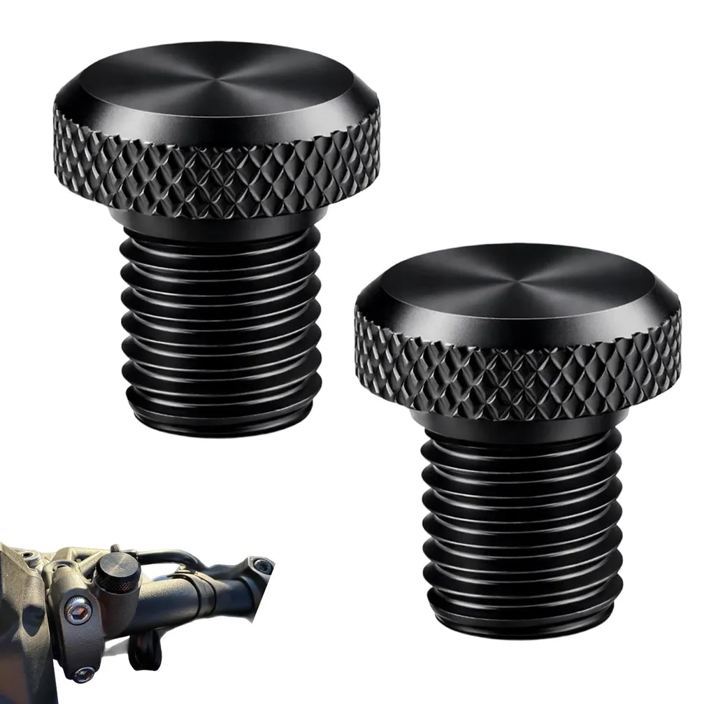 Obturateurs de Trous de Rétroviseur M10 en Aluminium CNC Noir Mat