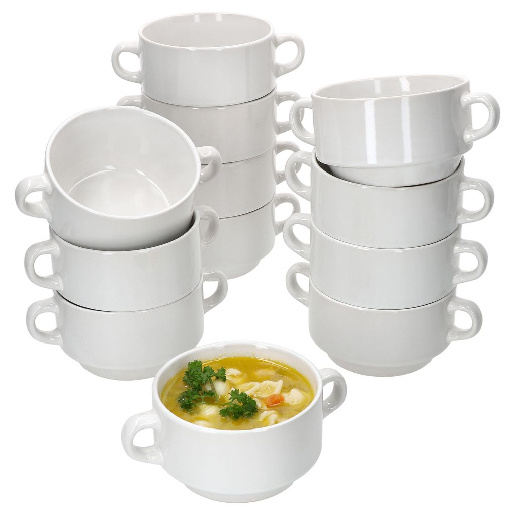 zestaw 12 misek na zupę Stiva 250ml biała porcelanowa waza Zdjęcie produktu 