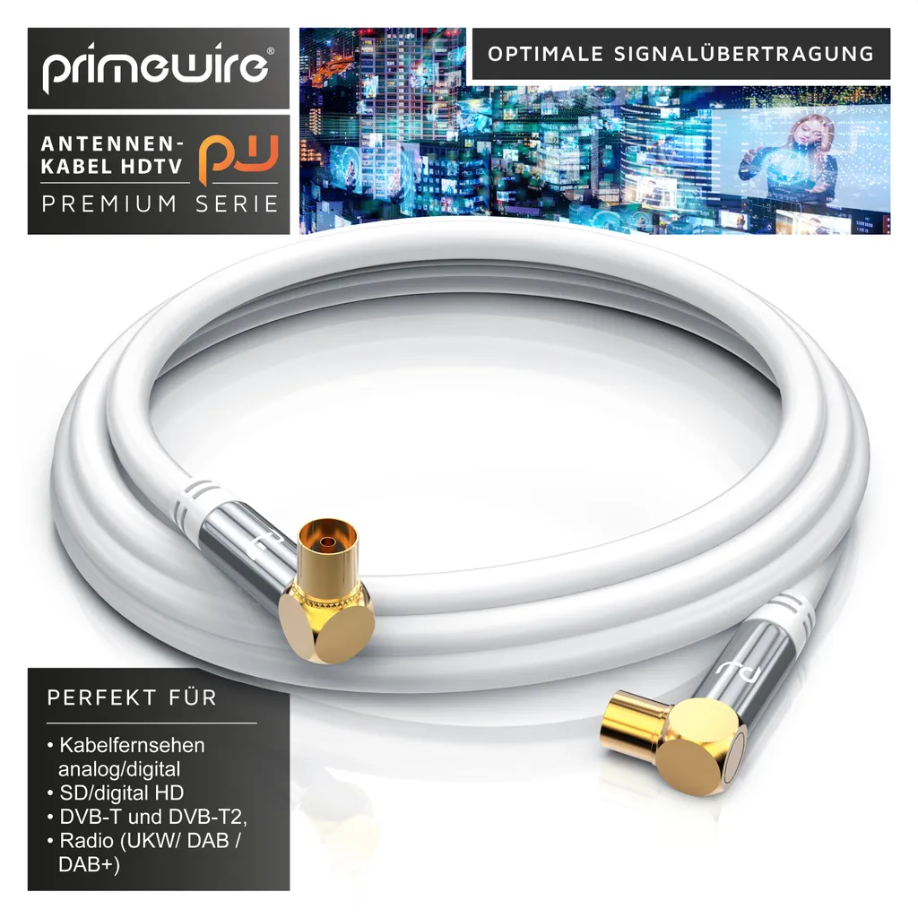 Cavo TV 10m Primewire 120dB HDTV | Angolato 90° | Qualità Top - 6