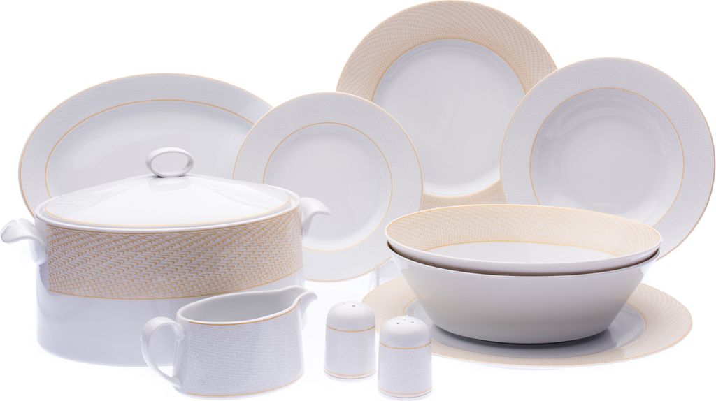 Victoria, Esszimmergarnitur, 25 Teile, Aurum, Porzellan Leander