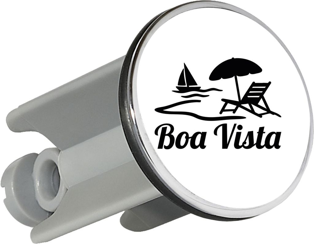 Huuraa Waschbeckenstöpsel Boa Vista Inselmotiv Kap Verde 4cm höhenverstellbar Abflussstopfen Geschenkidee