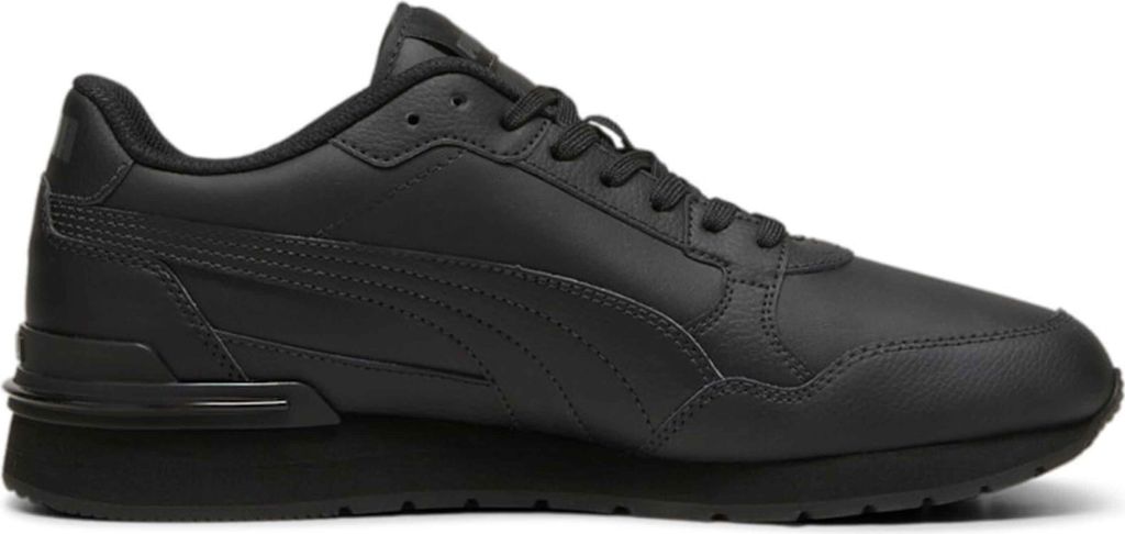 A studio shot of a black Puma ST Runner v4 L sneaker.