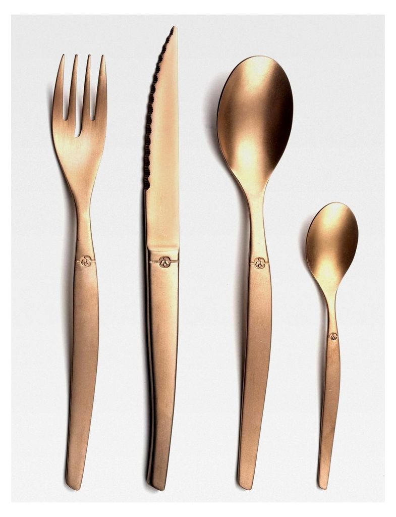 Tischbesteckset 16-teilig Kupfer matt