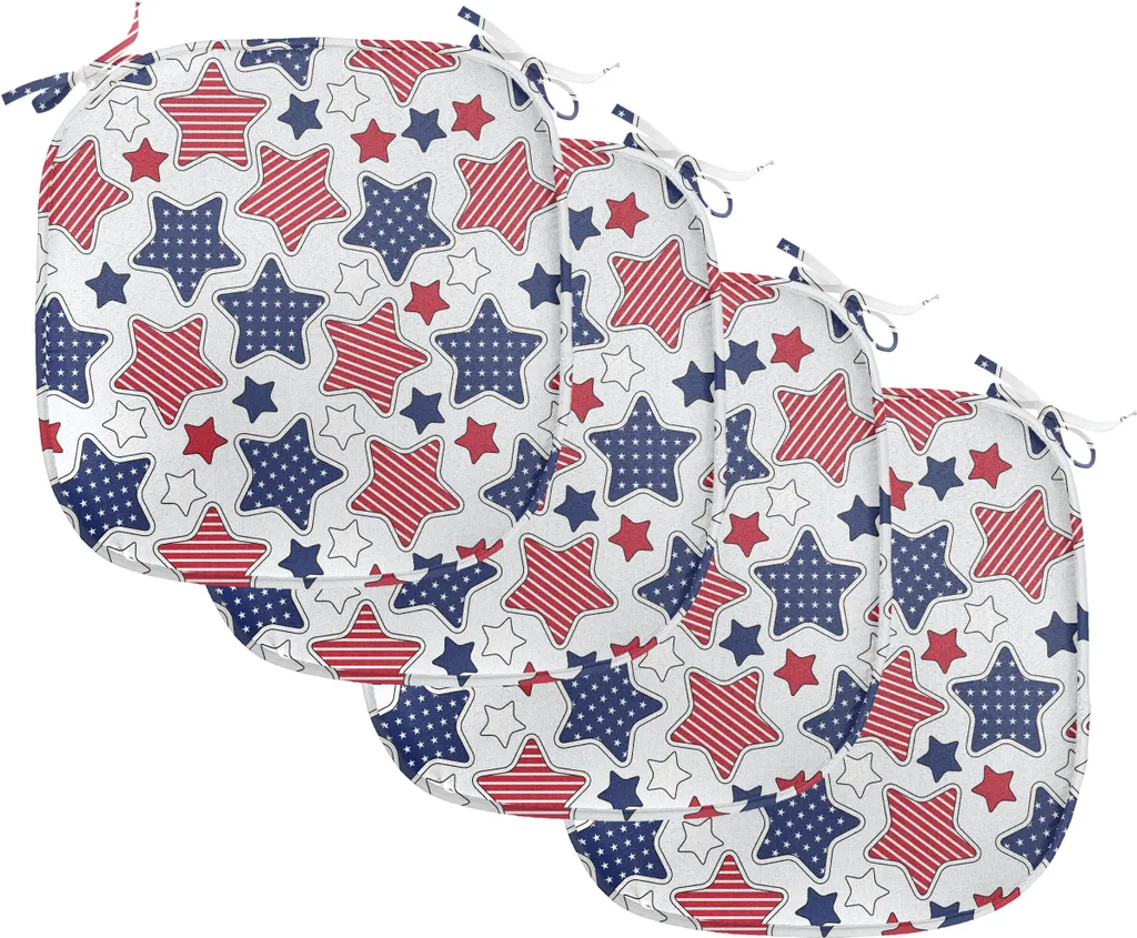 Coussin de chaise antidérapant et antitache lot de 4 motif USA 40x40 cm
