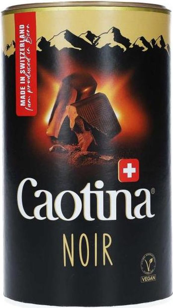 Caotina Noir 450 g – dunkle Schweizer Trinkschokolade mit Produktbild 