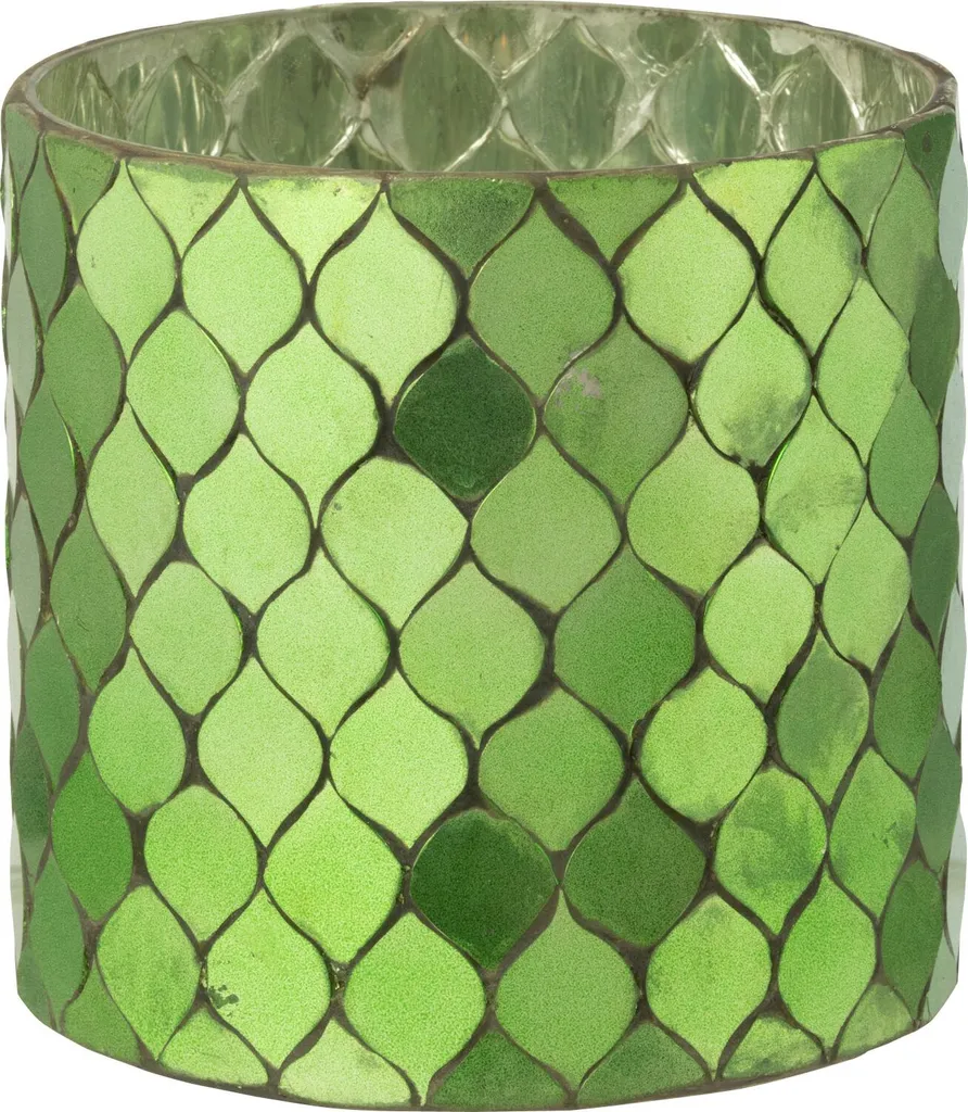 Bougeoir Cylindre Vert J-Line : Créer une Ambiance Zen avec la Mosaïque