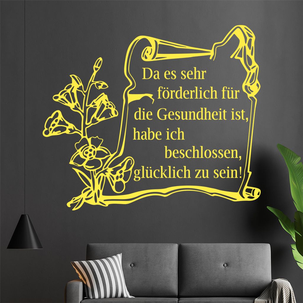 Da es sehr förderlich ... Wandtattoo in 6 Größen - Wandaufkleber Wall Sticker - Dekoration, Küche, Wohnzimmer, Schlafzimmer, Badezimmer