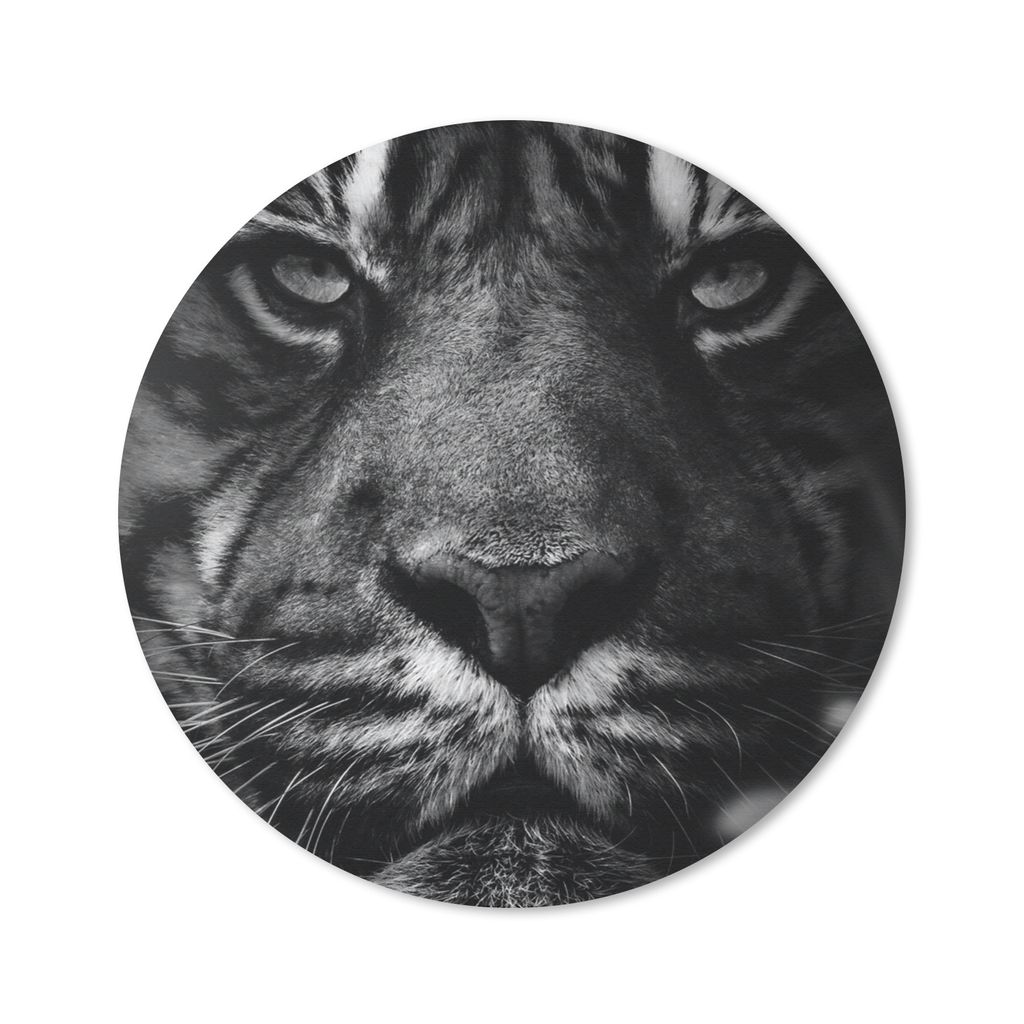 MuchoWow Mauspad Mousepad Tiere - Tiger - Wild - Schwarz - Weiß 50x50 cm - Mousepads - Maus Mat - Pad - Mausunterlage - Vinyl