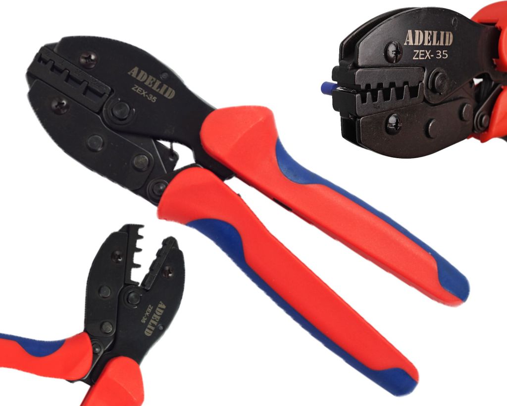 Crimpzange für isolierten unisolierten Aderendhülsen 10-35 mm² Zange Quetschzange