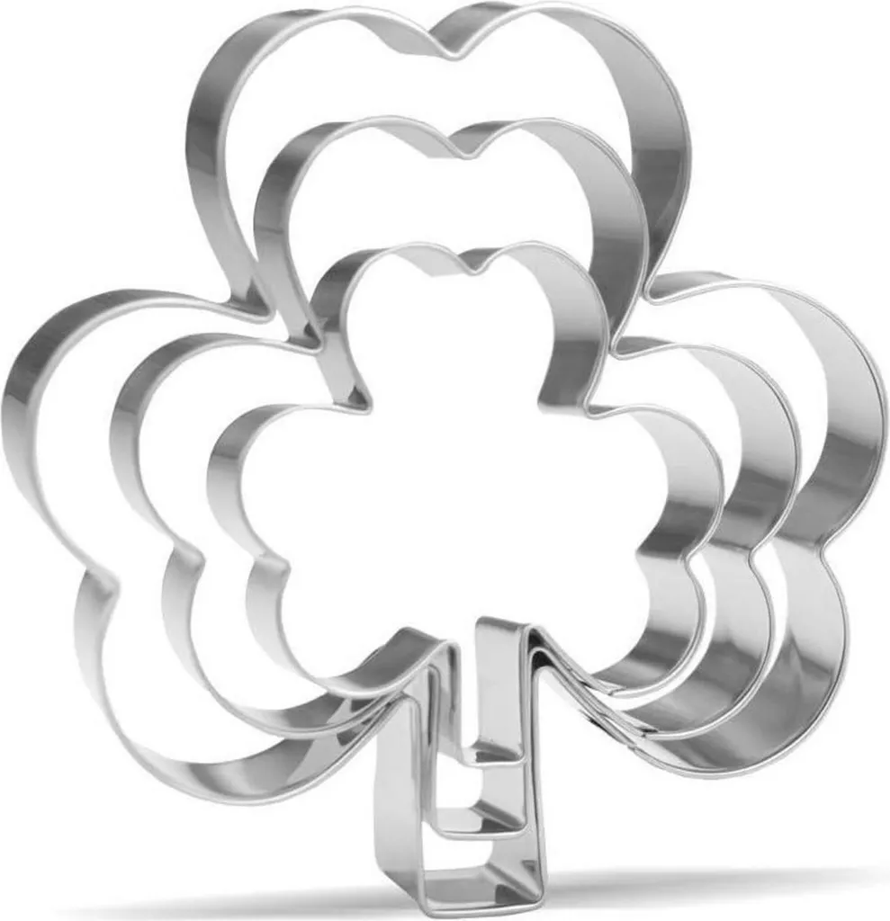 Formine Biscotti Quadrifoglio Acciaio Inox - Set 3 Pezzi per Dolci