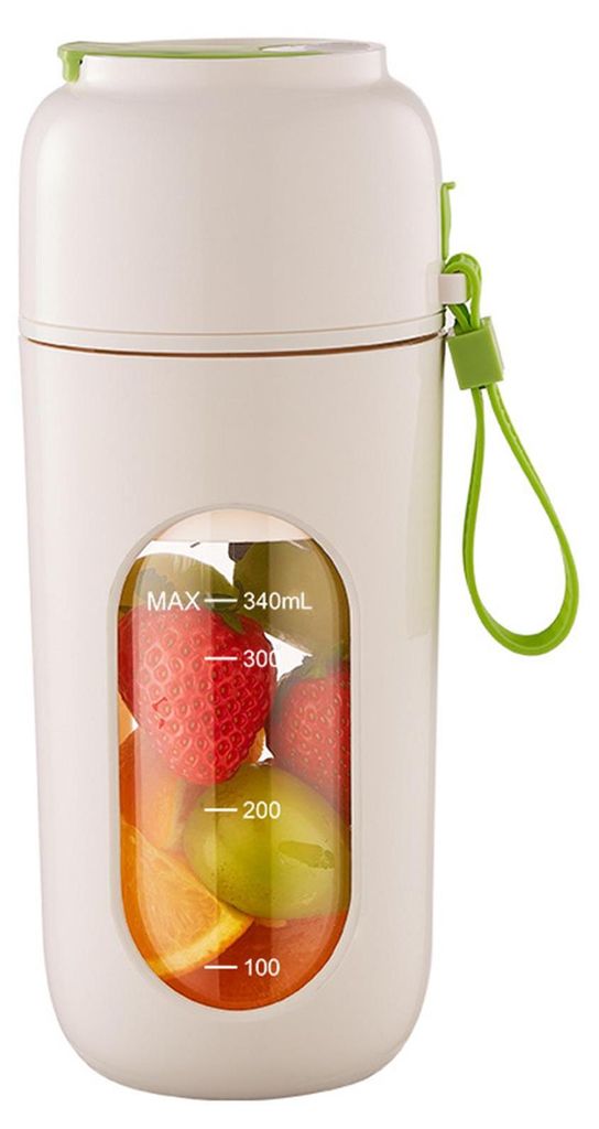 Zimilo Tragbarer Smoothie Mixer Becher, Kabellos USB Wiederaufladbar, 350ml Mini Mixer, 12 Klingen, 40s Schnellmix, Automatische Reinigung, Grün