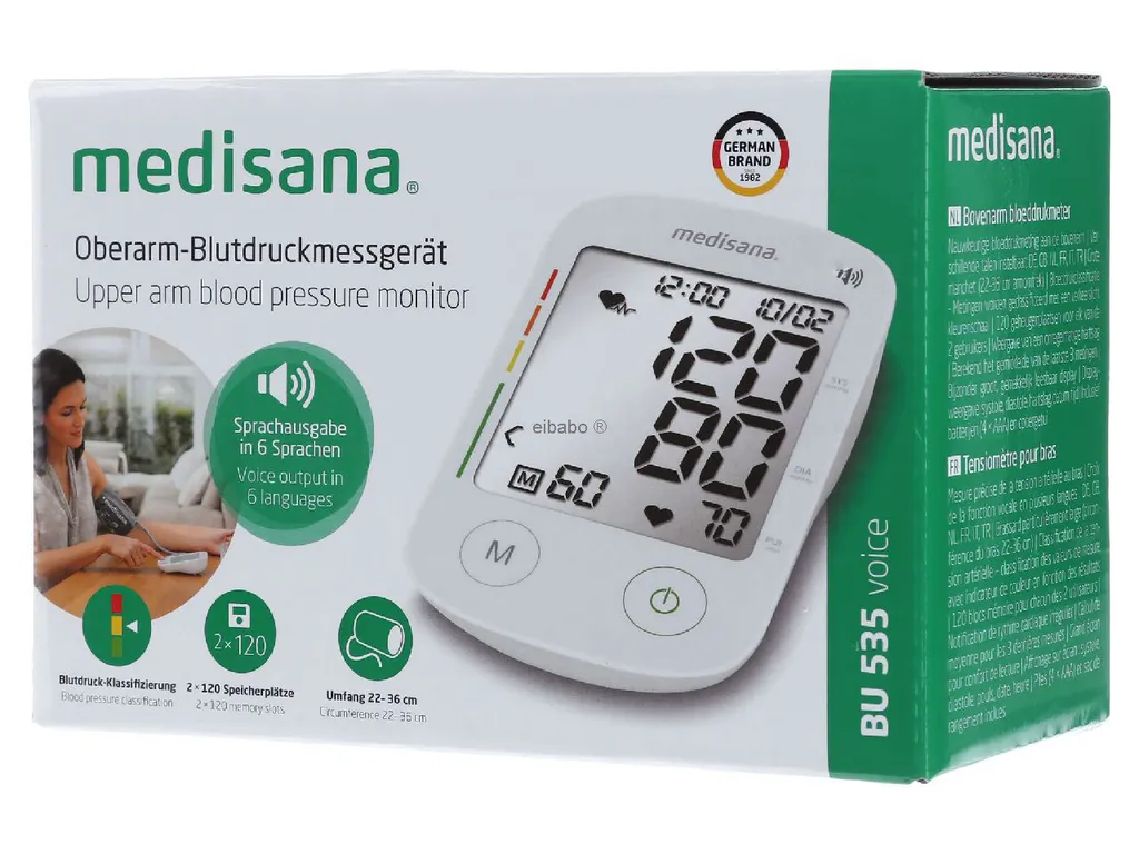 Tensiomètre électronique de bras Medisana BU 535 Voice écran LCD XL