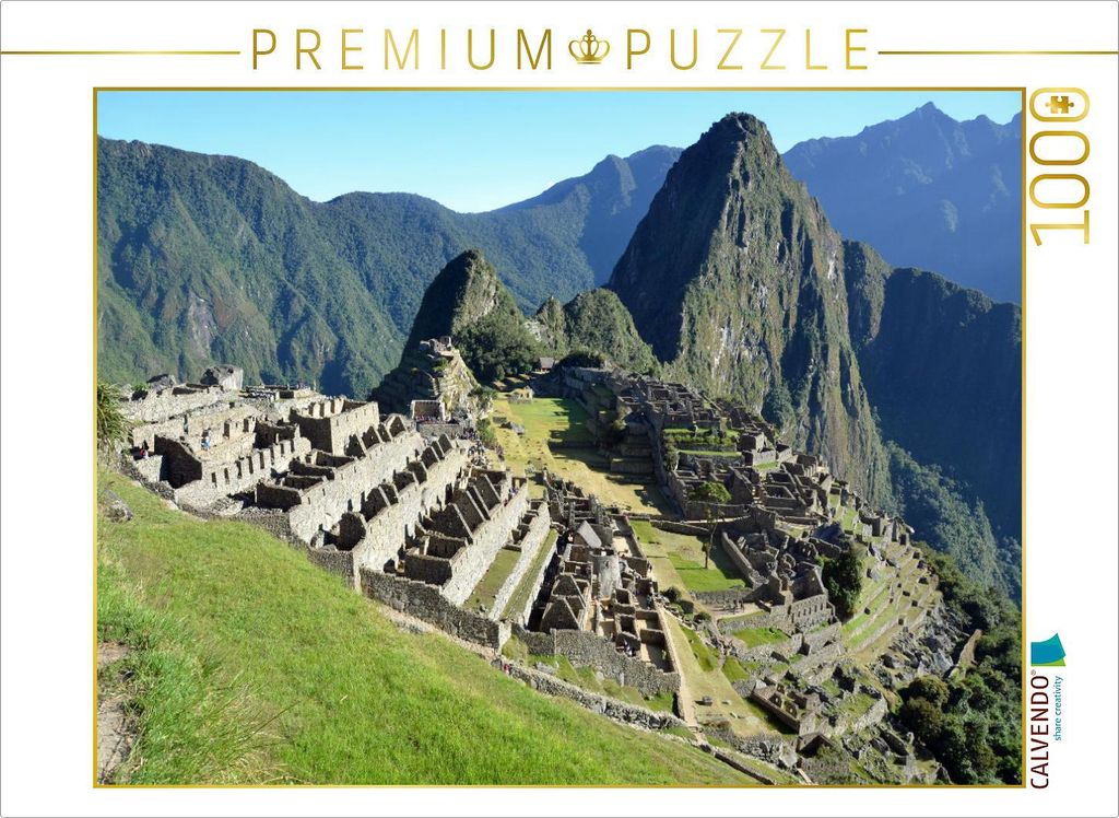 CALVENDO Puzzle Perus berühmteste Sehenswürdigkeit Machu Picchu (2430 m) mit dem Huayna Picchu (2720 m) | 1000 Teile Lege-Größe 64x48cm Foto-Pu...