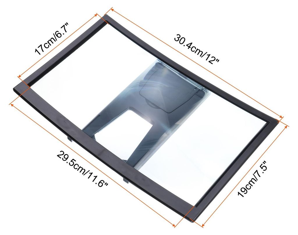14" Bildschirm Lupe fš¹r Handy 3D HD Vergr??ernde Projektor Bildschirm Verst?rker Stand fš¹r Alle Telefone Filme Videospiele Schwarz 12x7.5x0.5"