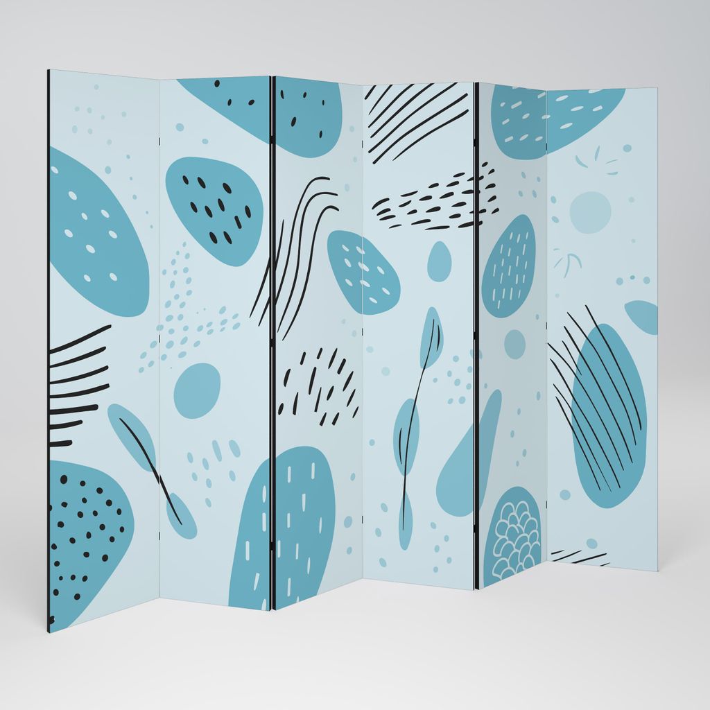 SpaceRebels Paravent Raumteiler - 6-teilig Raumtrenner, Druck 2-Seite - Raumtrenner - Trennwand Wohnung - Room Divider - Spanische Wand Deko Modern...