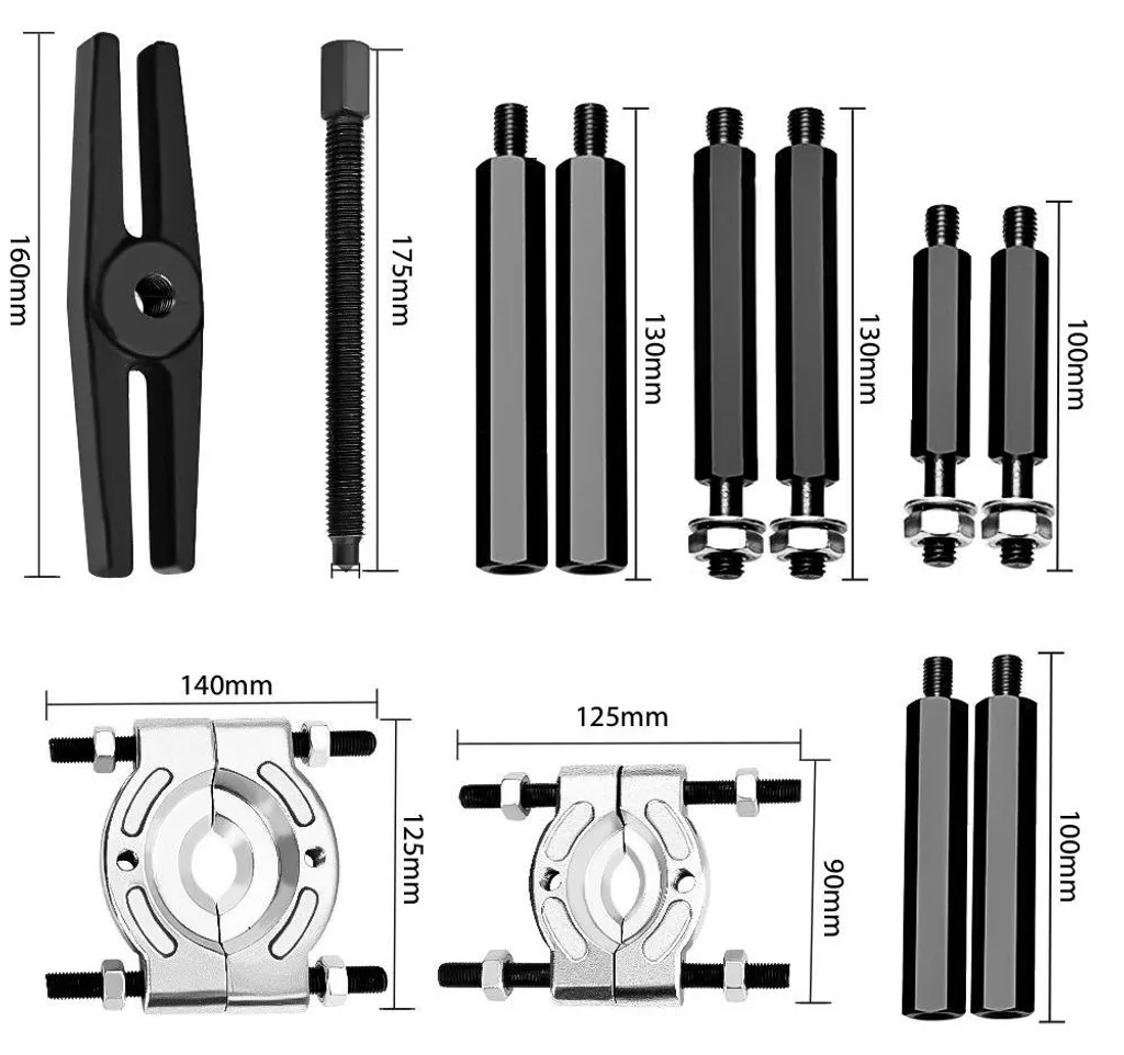 Jeu d'outils pour extracteurs de roulements auto et moto - Pack 12 pcs