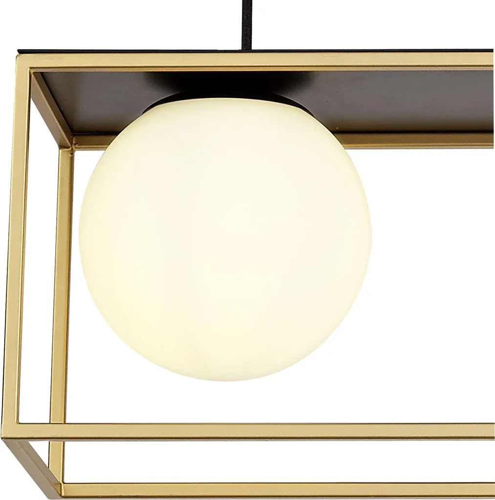 Lampe Toolight APP1164-3CP design 3 globes dorés et diffuseurs blancs - 3
