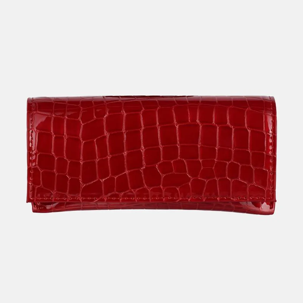 Étui à lunettes laqué rouge rigide - Protection chic pour monture luxe