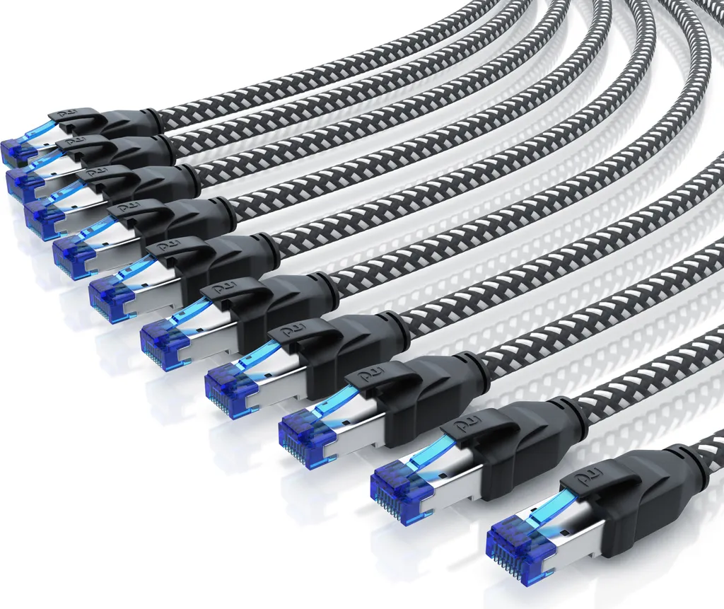 Cavo LAN Primewire CAT 8 0.5m | Patch 40Gbit/s Cotone Professionale