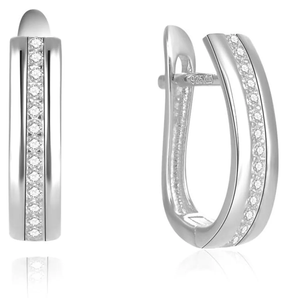 Boucles d'oreilles argentées AGUC2669 : Bijou brillant sans nickel chic