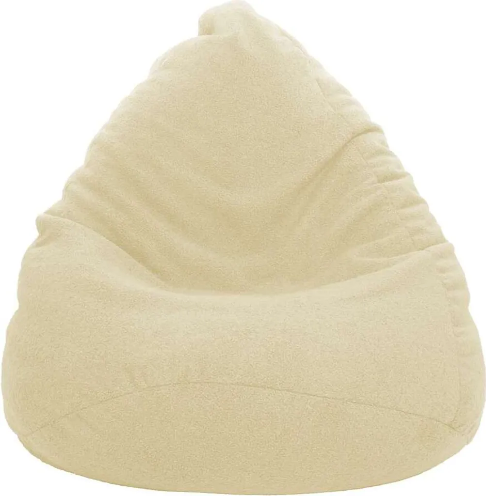 Fauteuil Sac Assis 100x75 Peau d'Agneau Crème - Douceur et Confort XXL