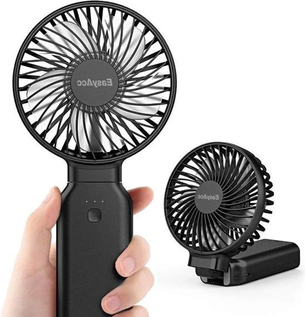 Petit ventilateur de bureau rechargeable USB 9000 mAh autonome noir