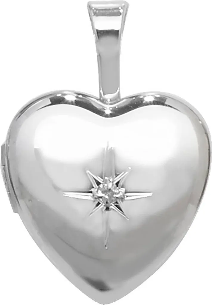 Médaillon Coeur Argent 925 et Diamant TRS14176 - Bijou Femme 18mm