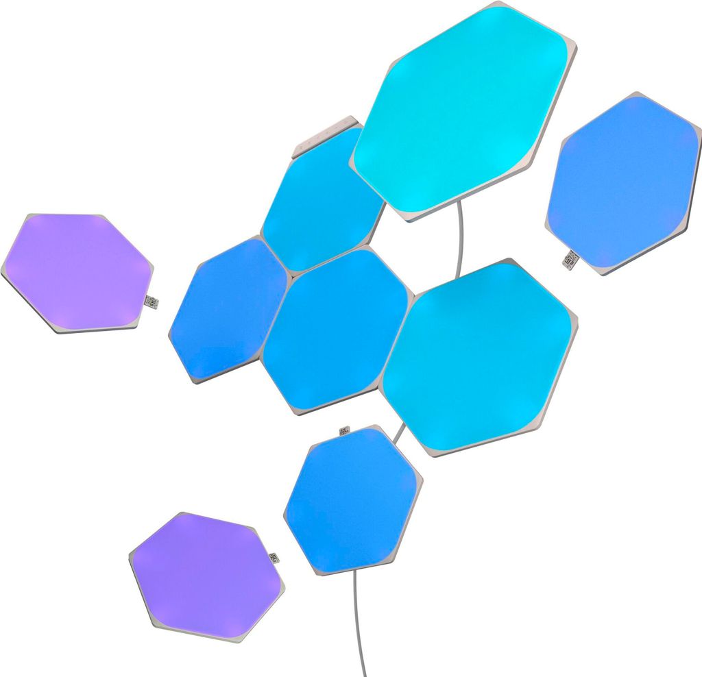 Nanoleaf Shapes Hexagons Starter Kit (9 Panels) - modulare WLAN LED Smart Panels mit Musik & Bildschirm Sync | Set bestehend aus 9 Panels
