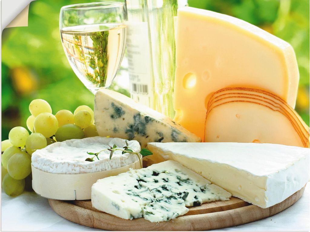 ARTland Wandbild, selbstklebend Käse & Wein Größe: 80x60 cm
