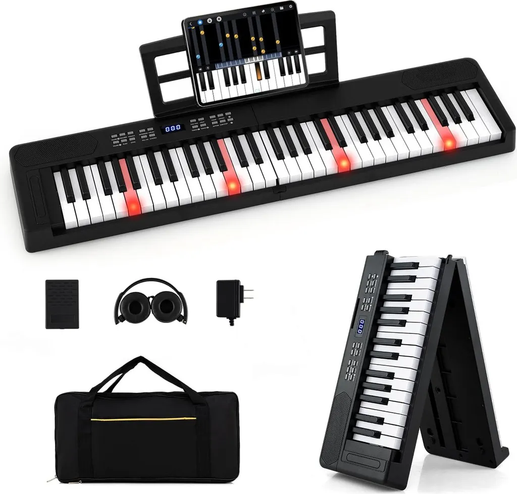 Clavier piano pliable gain de place 61 touches pour petit espace