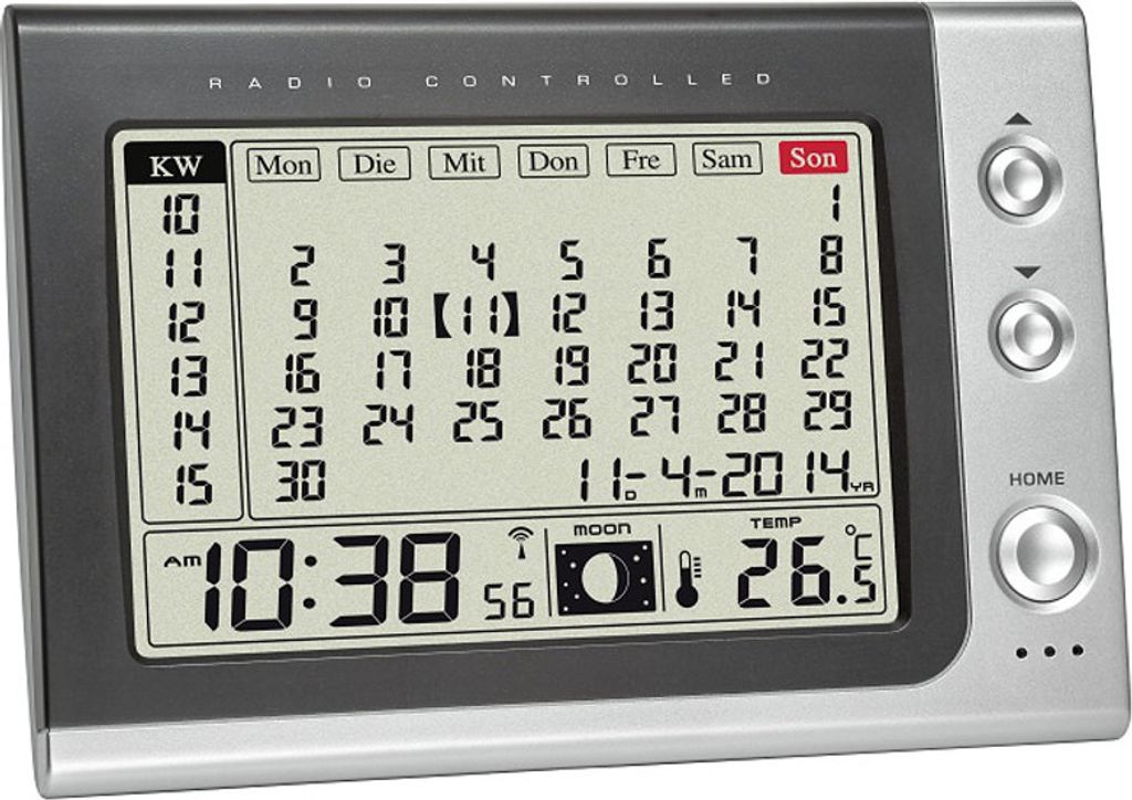TFA Funk Wecker 60.2529.54 Anthrazit, Silber Alarmzeiten 1 Produktbild 