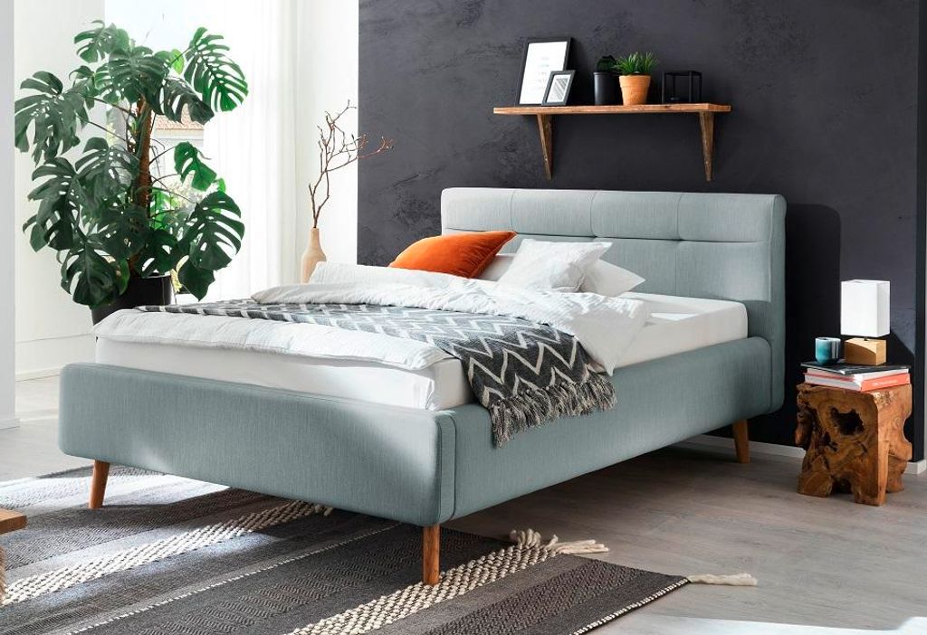 Bett Laika 140x200cm mit Stauraum - eisblau