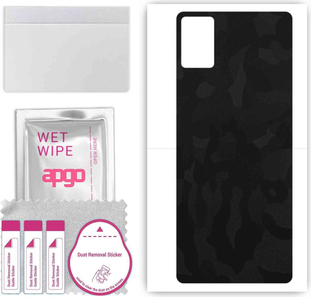 apgo Rückseite Schutzfolie, Skin, kompatibel mit alcatel 3X (2020), Hinten Displayschutzfolie aus Vinylfolie, kratzfest, einfache Montage - Schwar...
